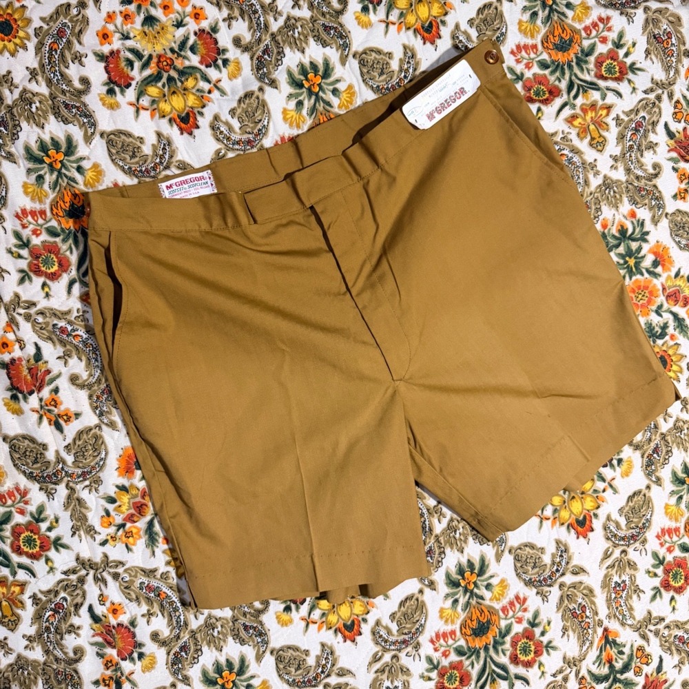 Vintage McGregor Scotset Sportster Shorts Mens 36 Brown Dacron Cotton USA NWT